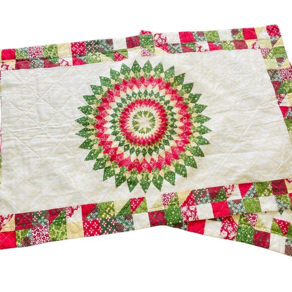 Quilted Pillow Shams Covers Set Southwestern Country Pattern King Size u - Picture 1 of 4